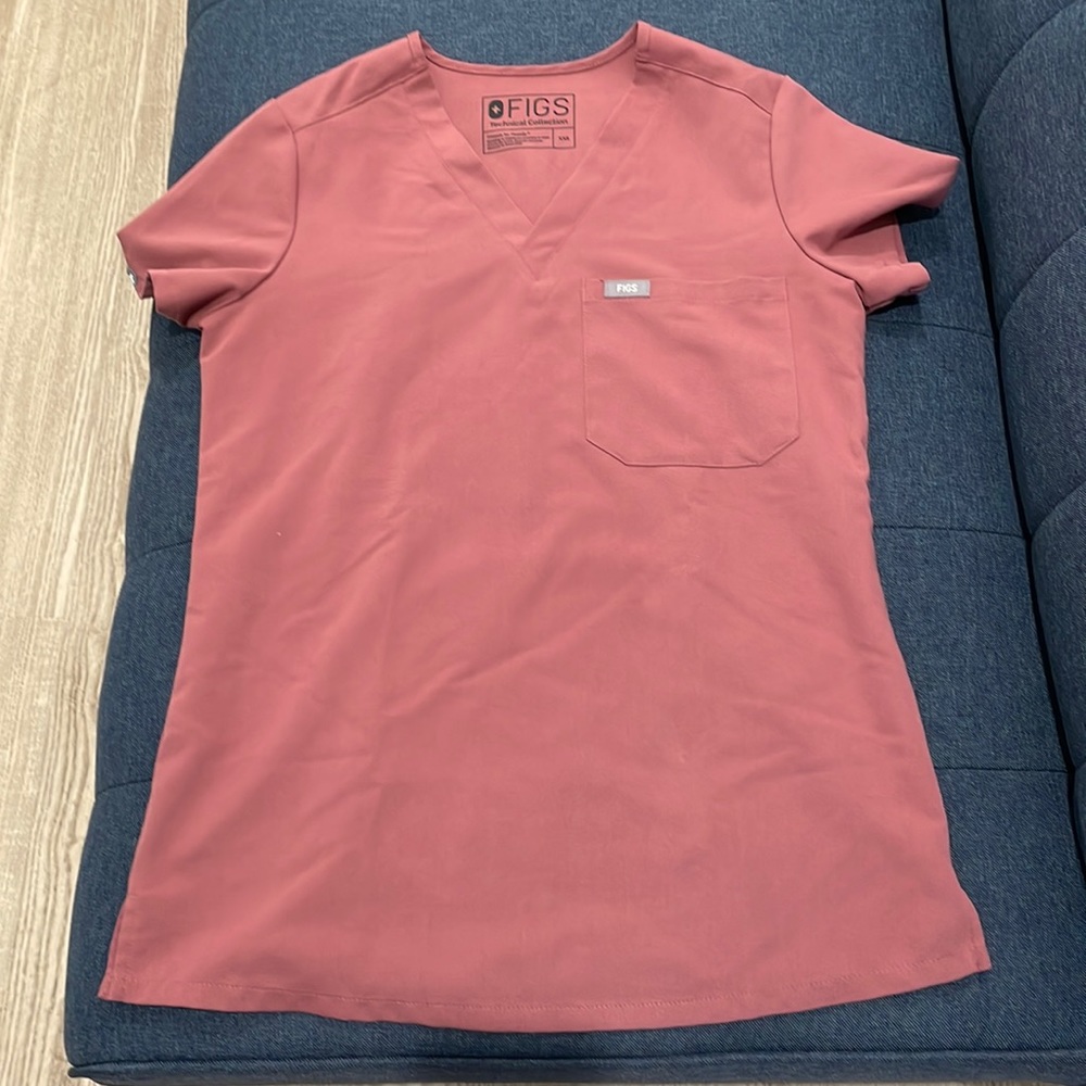 Figs Mauve Scrub Top XXS